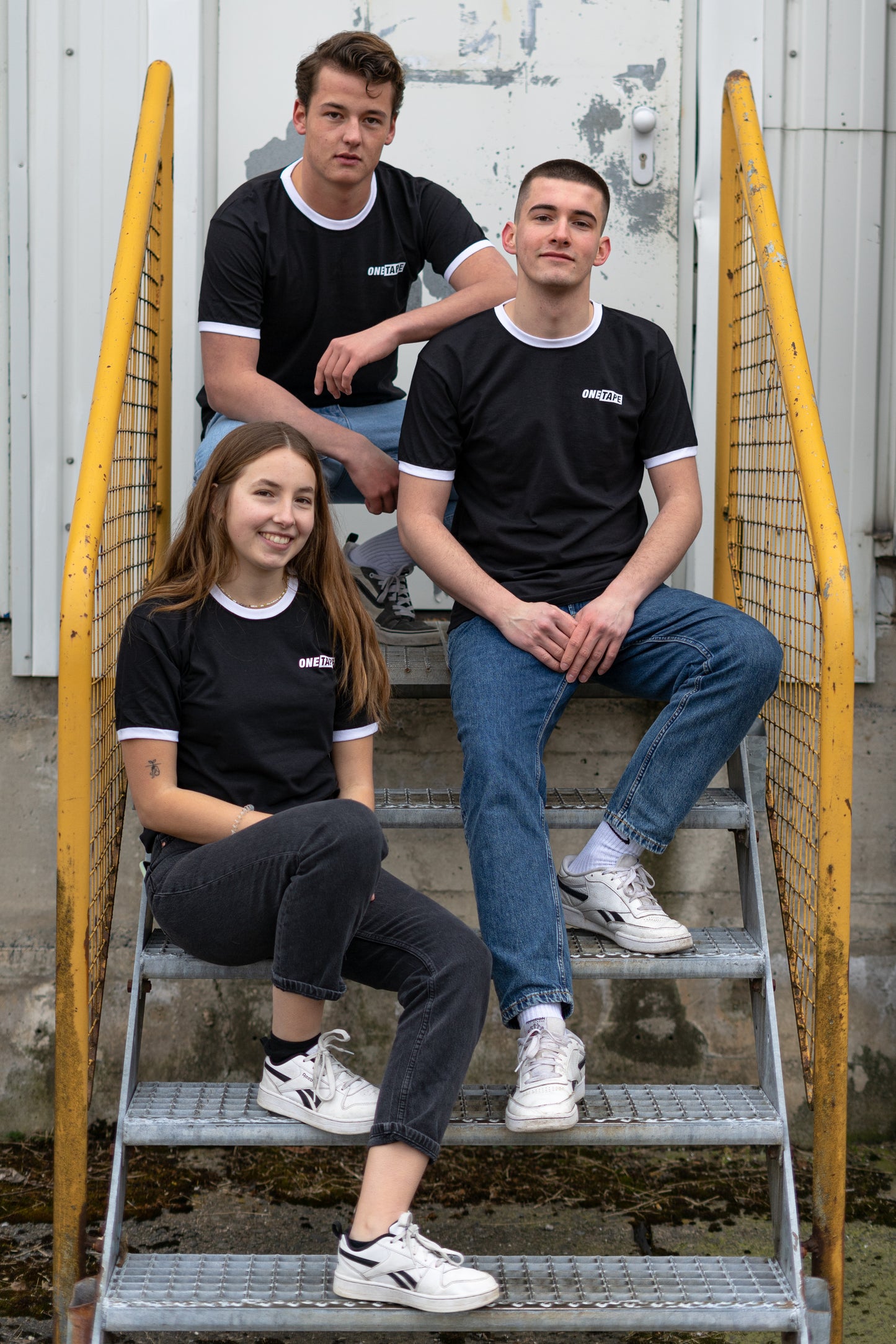 T-Shirt Ringer schwarz